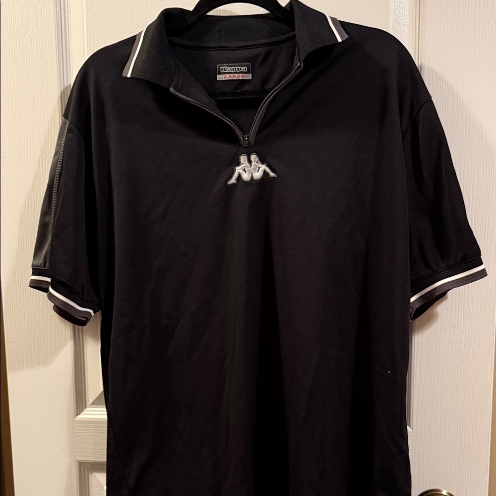 Kappa Black Polo Shirt with White Details